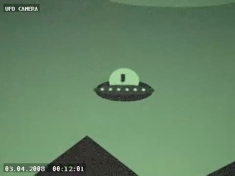 Area 51 Tourist effect applied to a flying saucer test scene