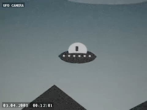 2008 Flip Phone effect applied to a flying saucer test scene